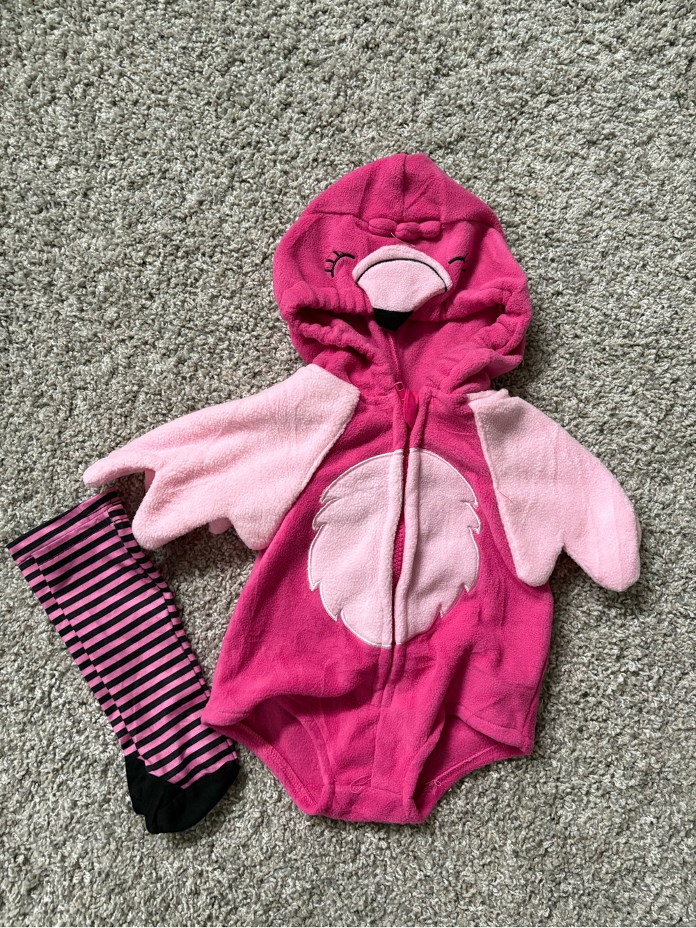 Pink Flamingo Hooded One-Piece for Kids